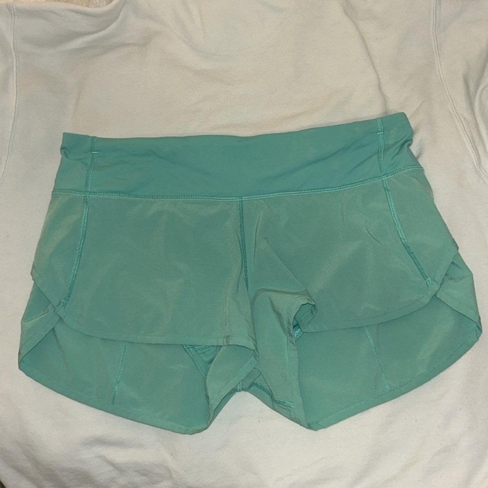 Teal Speed Up Low-Rise Lined Short 2.5" Size 6